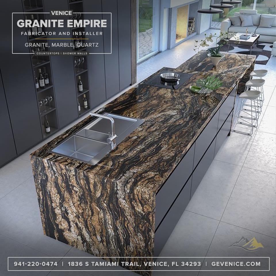 Granite kitchen island